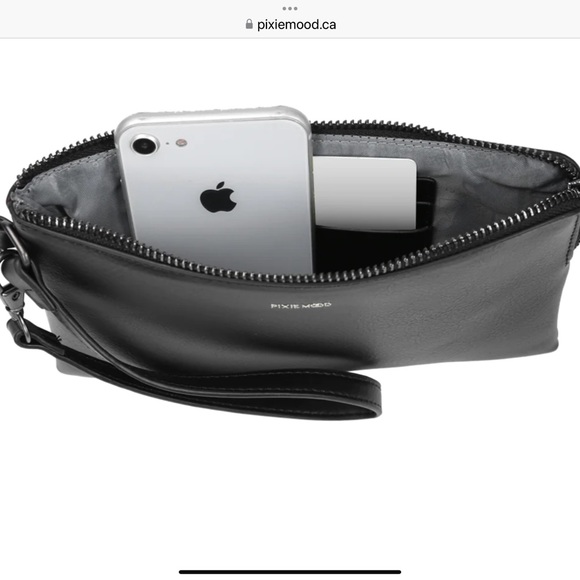 Pixie Mood Vanessa Wristlet, NWOT,Black, Vegan Recycled Leather - Picture 3 of 10